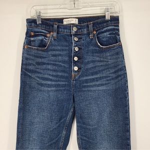 Abercrombie & Fitch Ankle Straight Ultra High Rise Jeans Button Fly Denim 29 8L